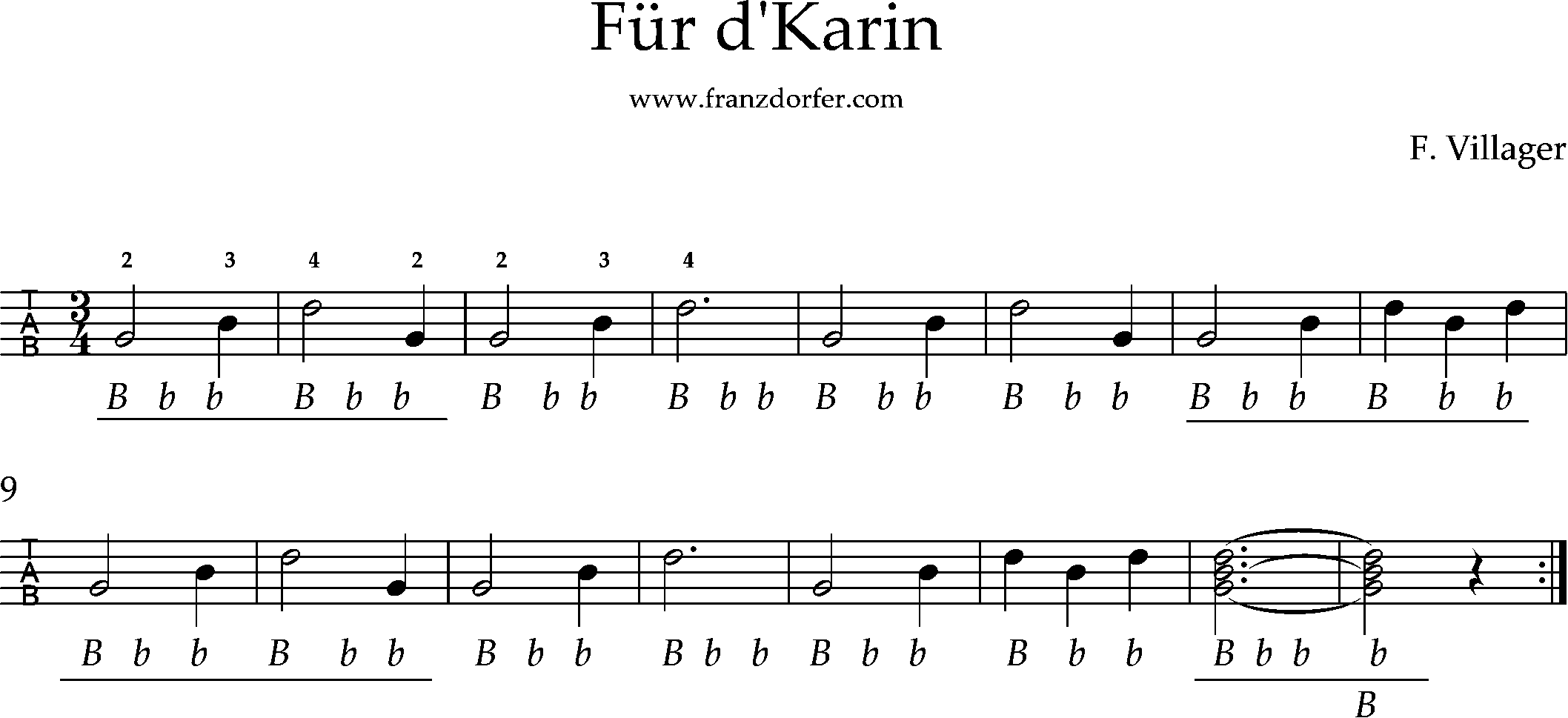 griffschrift, Walzer Für d'karin